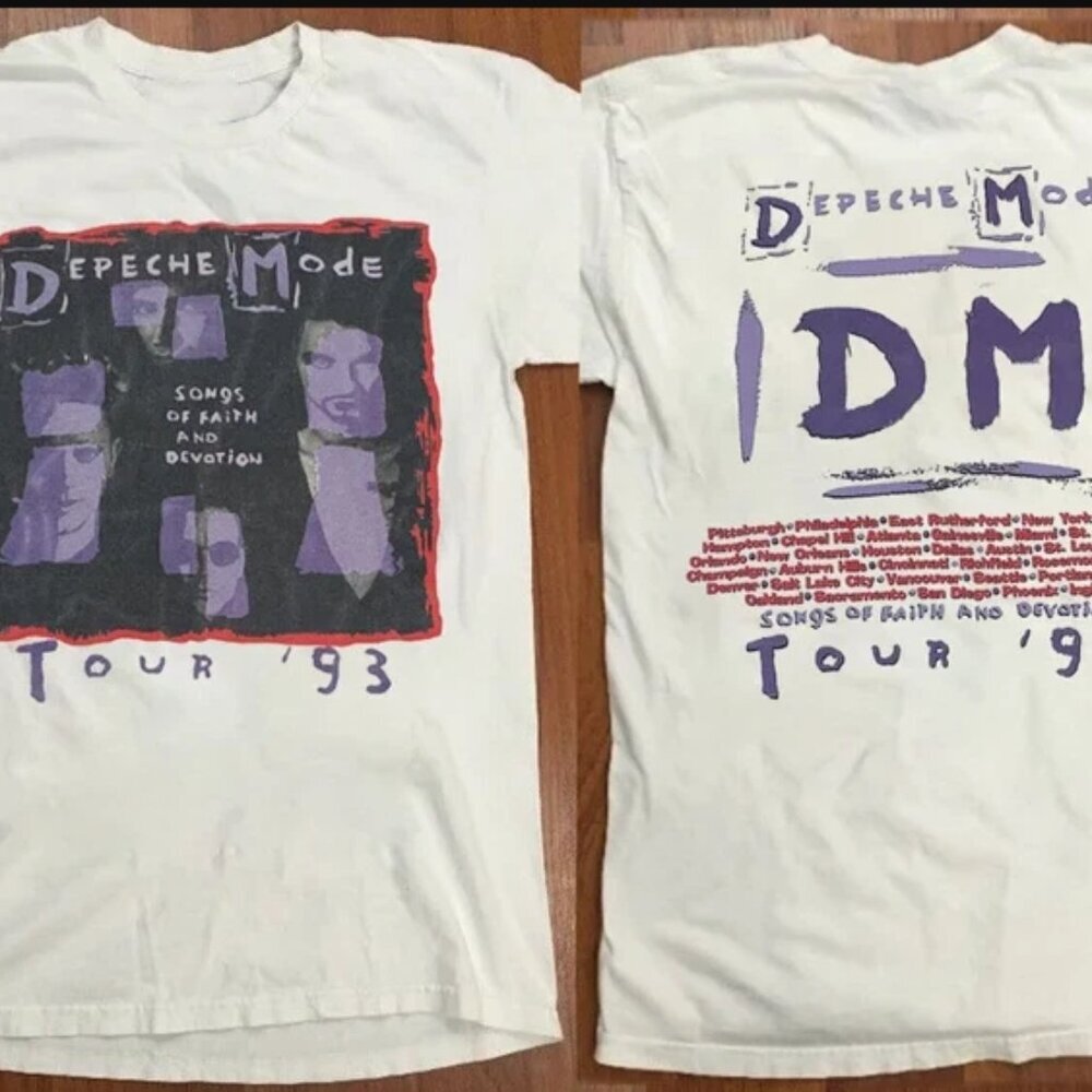 Depeche Mode Songs Of Faith And Devotion 1993 Tour Concert T-Shirt, 90s Depeche